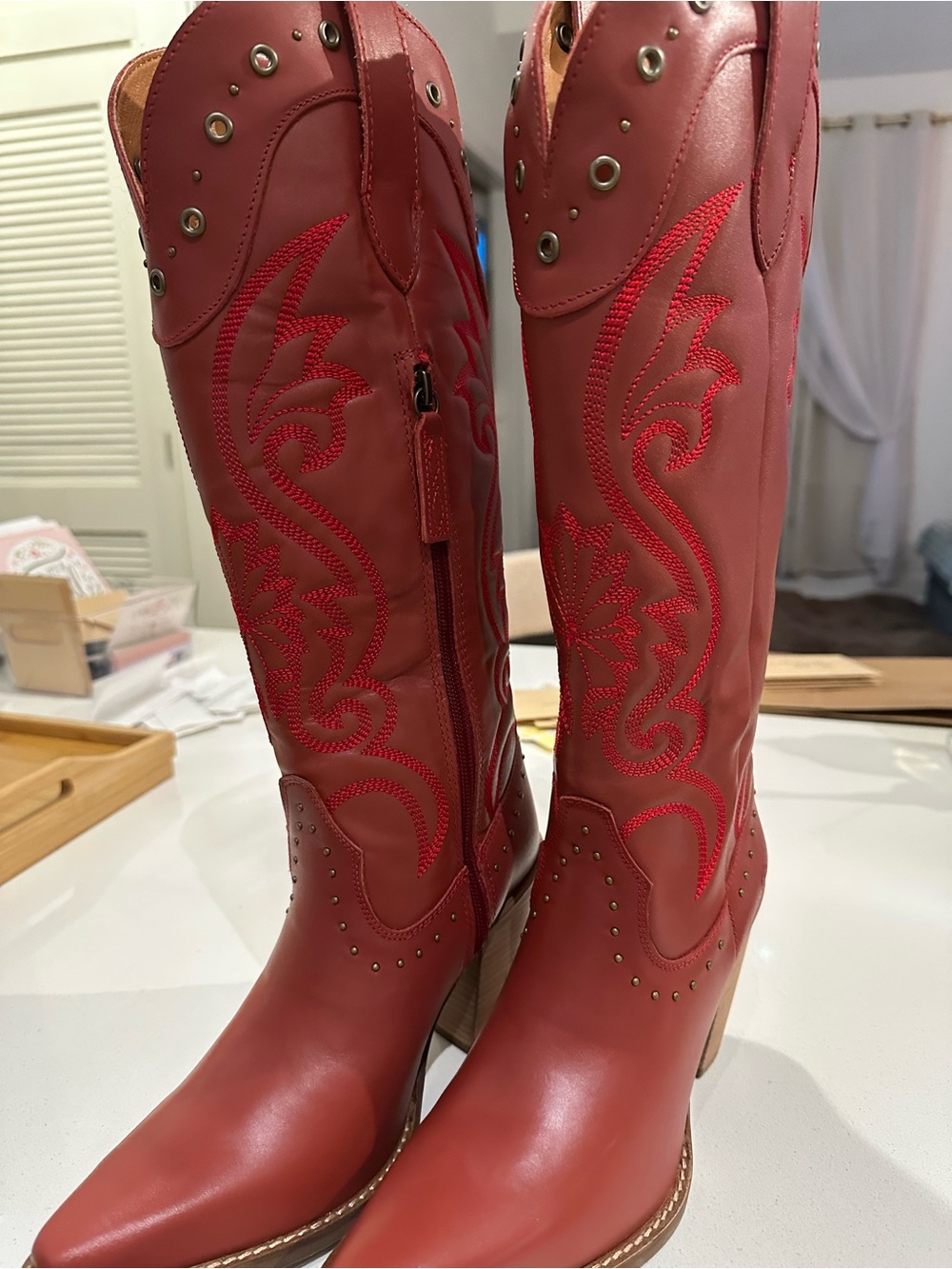 Dingo knee high Embroidered Leather Boots - Picture 4 of 6